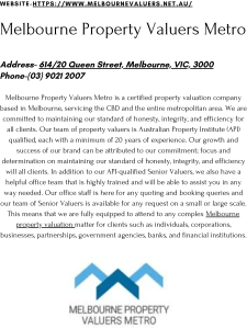 Melbourne Property Valuers Metro 