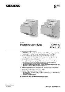 A6V10068527 Digital input modules TXM1..D en