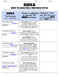 DIDLS - Analysis worksheet template