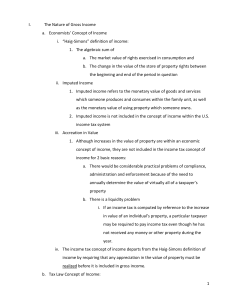 Gross Income: Economic & Tax Law Concepts Outline