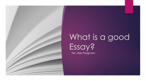 What makes a good essay