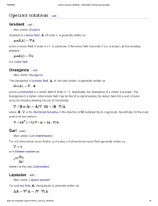 Vector calculus identitiesformula