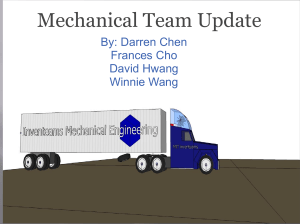 Mechanical Team Update Presentation Final