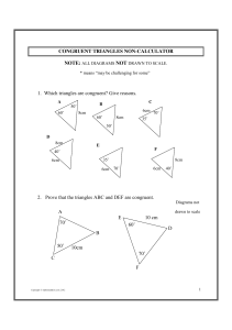 Congruent Triangles Worksheet 11.2
