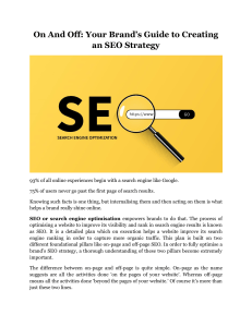 On And Off Your Brand’s Guide to Creating an SEO Strategy