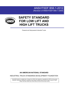 ANSI Forklift Standards 2012
