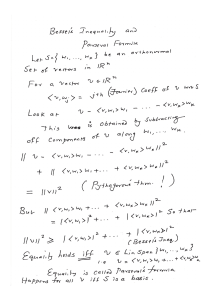 Bessel's Inequality and Parseval formula
