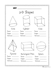 3D shapes-edges-vertices-faces