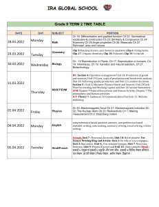 Gr 9 term 2 portion and timetable