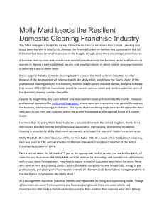 Molly Maid Leads the Resilient Domestic Cleaning Franchise Industry