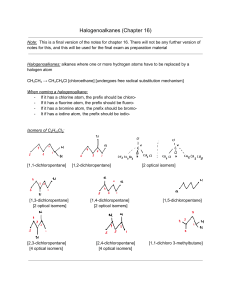 Chapter 16 - Halogenoalkanes