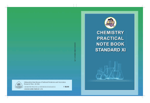 Chemistry Practical Std 11 Textbook