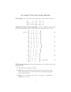 An example of the Gauss-Jordan algorithm (Murray Eisenberg)