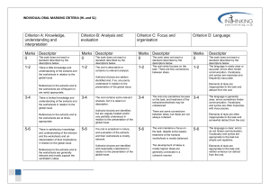 Individual Oral Marking Criteria