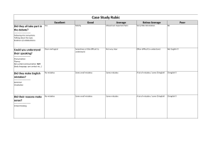 Case Study Rubric - Peer Review Template