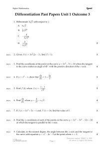 Differentiation Past Papers Unit 1 Outcome 3