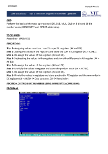 EXP 1-8 MICROPROCESSOR LAB 20BCE1476