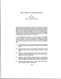 Logic of Conditionals: Inferences & Propositional Calculus