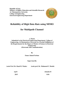 high data rate mimo for multipath channel