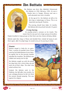 Ibn Battuta Differentiated Reading Comprehension Activity