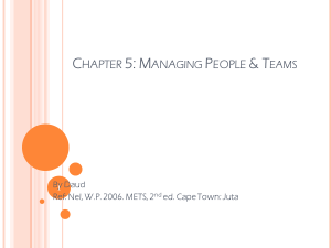 Chapter 5 Managing People   Teams