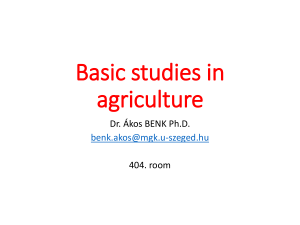 Basic studies in agriculture