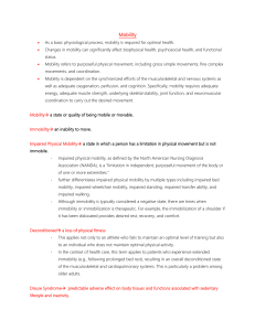 Mobility middens nursing review