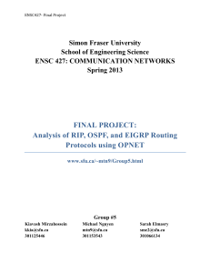 RIP, OSPF, EIGRP Routing Analysis with OPNET