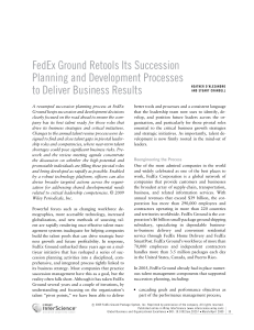 [Global Business and Organizational Excellence 2009-mar vol. 28 iss. 3] Heather D'Alesandro  Stuart Crandell - FedEx Ground retools its succession planning and development processes to deliver business results (200