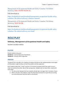 Management of Occupational Health and Safety Canadian 7th Edition - Chapter 2 Solutions Manual