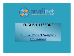 ENGLISH LESSONS. Future Perfect Simple - Cotinuous