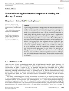 ML for Cooperative Spectrum Sensing & Sharing Survey