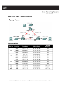 Lab Basic OSPF Configuration Lab