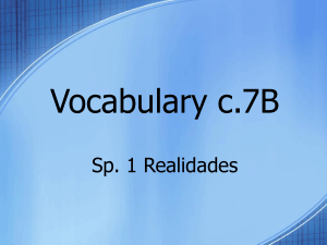 Realidades 1 Vocabulary c.7B