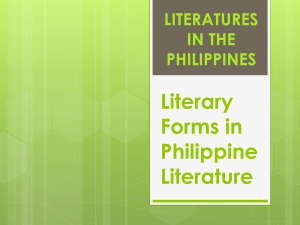 INTRO TO REGIONAL Philippine Literature