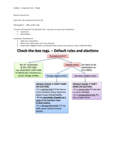 Outline - Corporate Tax I - Blank