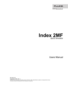 FLUKE Index2MF SpO2 Simulator User Manual