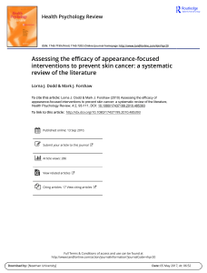Assessing the efficacy of appearance focused interventions to prevent skin cancer a systematic review of the literature