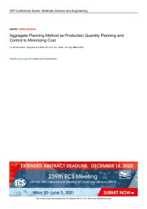 Aggregate Planning Method as Production Quantity P (1)