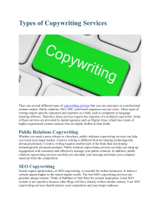 Types of Copywriting Services