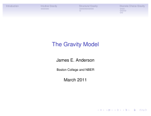 jimandersonlectures2011 Trade Facts and the Gravity Equation