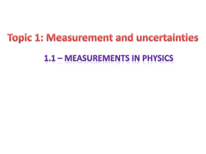 1.1 - Measurements in physics