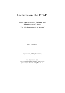 Lectures on FTAP