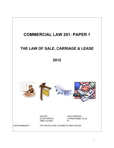 Comm Law 201 Paper 1
