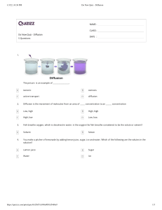 Do Now Quiz - Diffusion