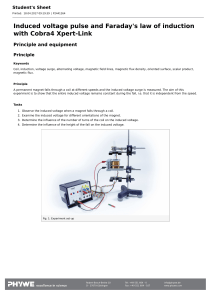 Induced Voltage & Faraday's Law Experiment: Student Sheet