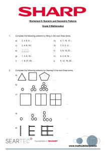 worksheet 6 numeric and geometric patterns grade 9 maths