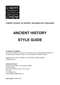 Ancient History Style Guide