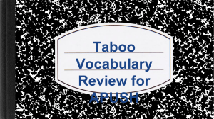 APUSH Taboo Vocab Review Game