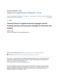 TEACHING SCIENCE TO ELL